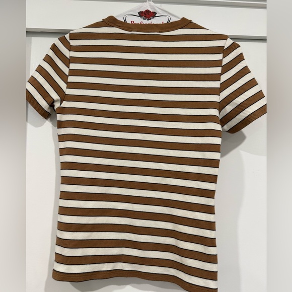 Veronica Beard Striped Short Sleeve Top - Picture 3 of 3